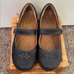 Dark blue Leather Mary Jane Shoes